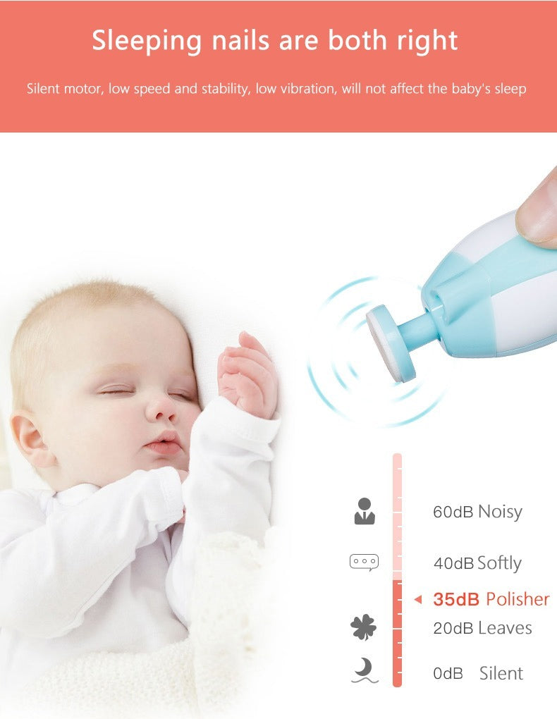 Ultra-Quiet Electric Baby Nail Trimmer & Grinder | Safe, Painless & Anti-Scratch Infant Grooming Kit