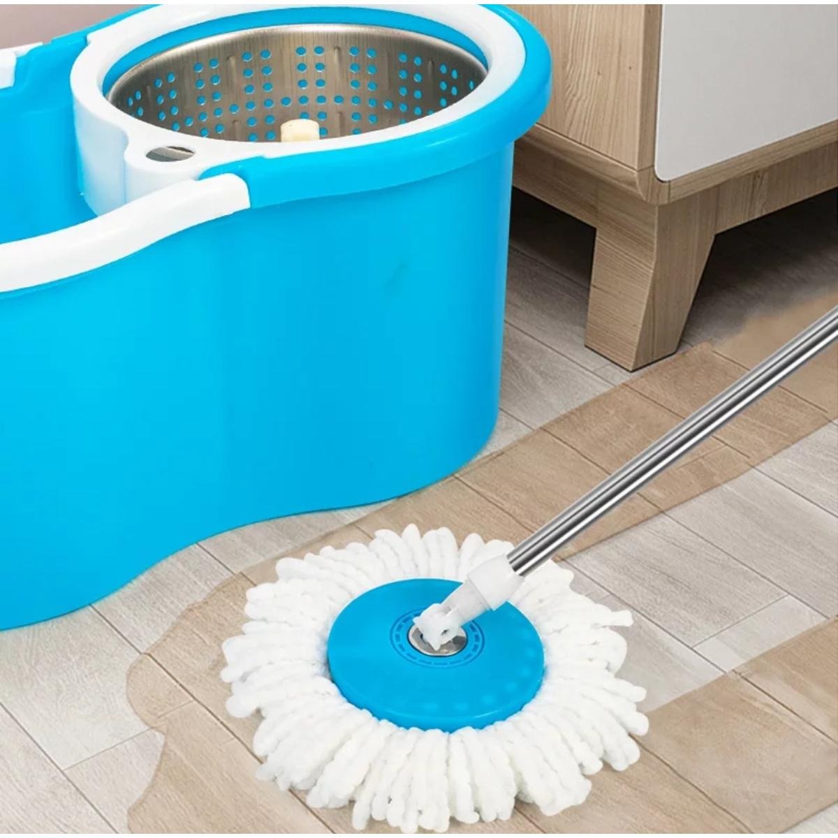 360° Spin Mop & Bucket System | Stainless Steel Wringer with Built-In Soap Dispenser