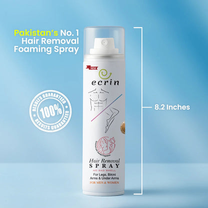 Ecrin Painless Hair Removal Foaming Spray (New 200ml) | Fast 8-Minute Action for Men & Women