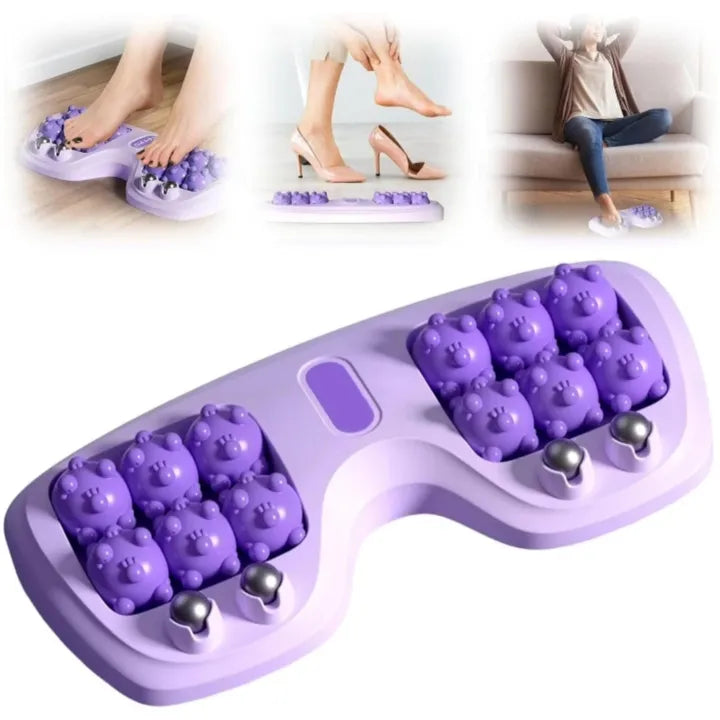 Dual Foot Massager Roller | Deep Tissue Acupressure & Reflexology Board for Pain Relief