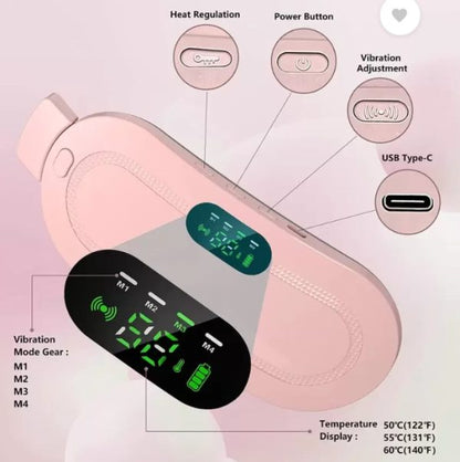 Smart Menstrual Heating Pad & Multifunctional Massager | Cordless Period Cramp Relief Belt