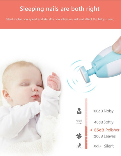 Ultra-Quiet Electric Baby Nail Trimmer & Grinder | Safe, Painless & Anti-Scratch Infant Grooming Kit