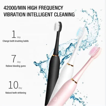 Premium 6-Mode Sonic Electric Toothbrush | 42,000 VPM Smart Ultrasonic Whitening Brush with Auto-Timer