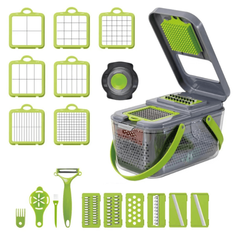 Ultimate 22-in-1 Premium Vegetable Chopper & Slicer | Smart Dicer with Built-in Drain Basket