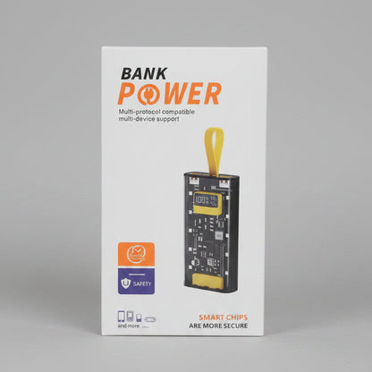 Cyberpunk 66W PD Super Fast Charging Power Bank | Transparent Battery Pack with Smart LED Display & Camping Light