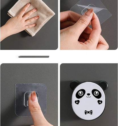 Adorable Panda Wall-Mounted Soap Holder | Drill-Free Flip-Lid Bar Soap Box with Drainage