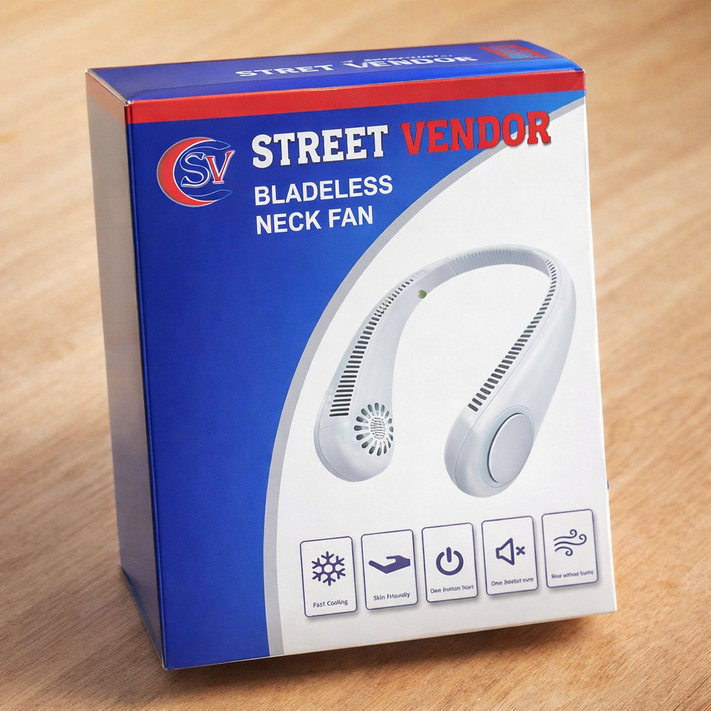 Bladeless Neck Fan by Street Vendor | Hands-Free Wearable Personal Cooler