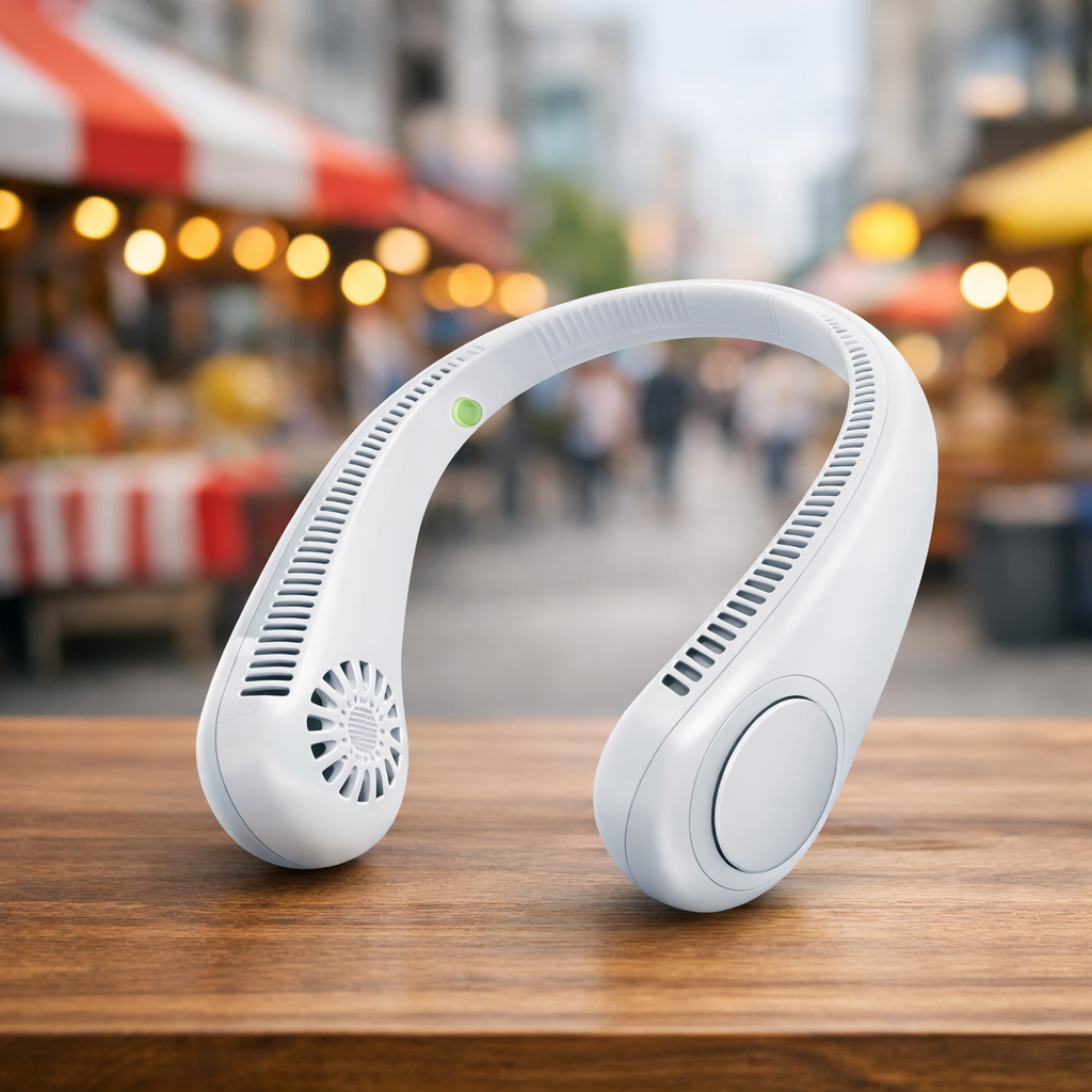 Bladeless Neck Fan by Street Vendor | Hands-Free Wearable Personal Cooler