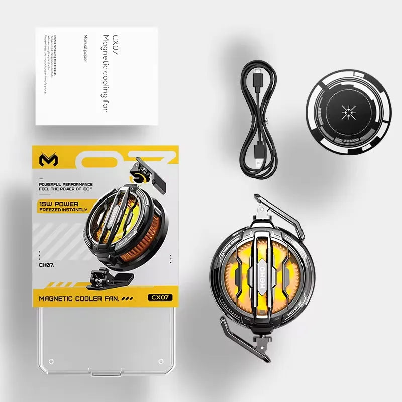 MEMO CX07 Magnetic Mobile Gaming Cooler | 15W Extreme Speed Semiconductor Phone Radiator (Dual Clip & Magnetic Mount)