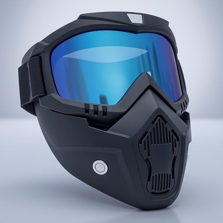 Ultimate Tactical Motorcycle Goggles with Detachable Face Mask | Anti-Fog, UV400, Windproof Riding Shield for Motocross, Skiing & Outdoor Sports