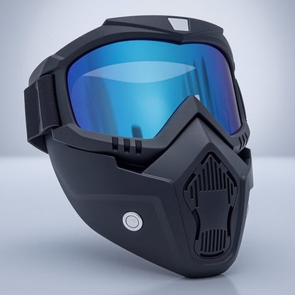 Ultimate Tactical Motorcycle Goggles with Detachable Face Mask | Anti-Fog, UV400, Windproof Riding Shield for Motocross, Skiing & Outdoor Sports