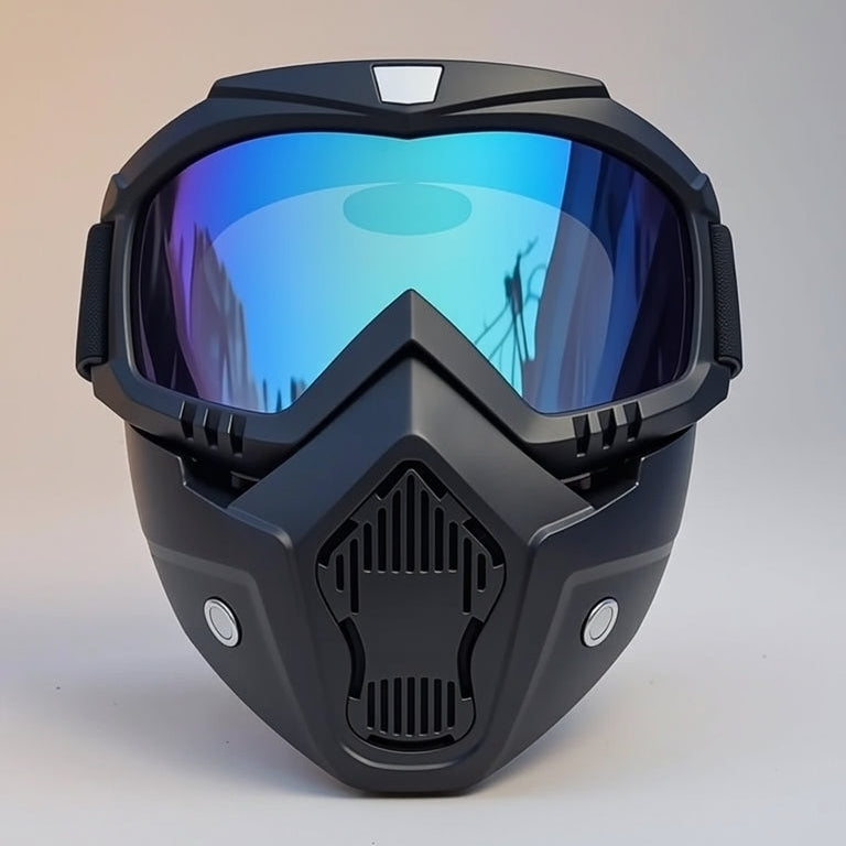 Ultimate Tactical Motorcycle Goggles with Detachable Face Mask | Anti-Fog, UV400, Windproof Riding Shield for Motocross, Skiing & Outdoor Sports