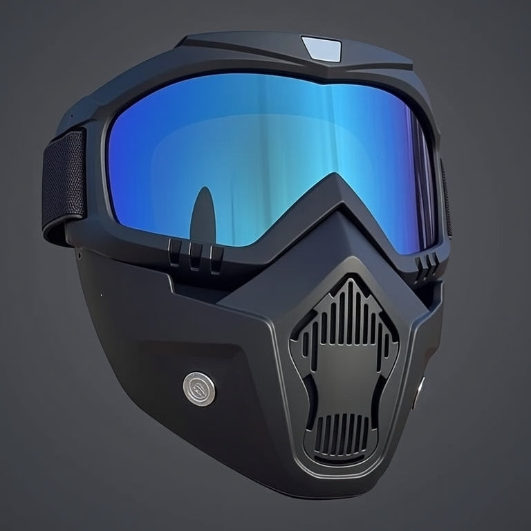 Ultimate Tactical Motorcycle Goggles with Detachable Face Mask | Anti-Fog, UV400, Windproof Riding Shield for Motocross, Skiing & Outdoor Sports