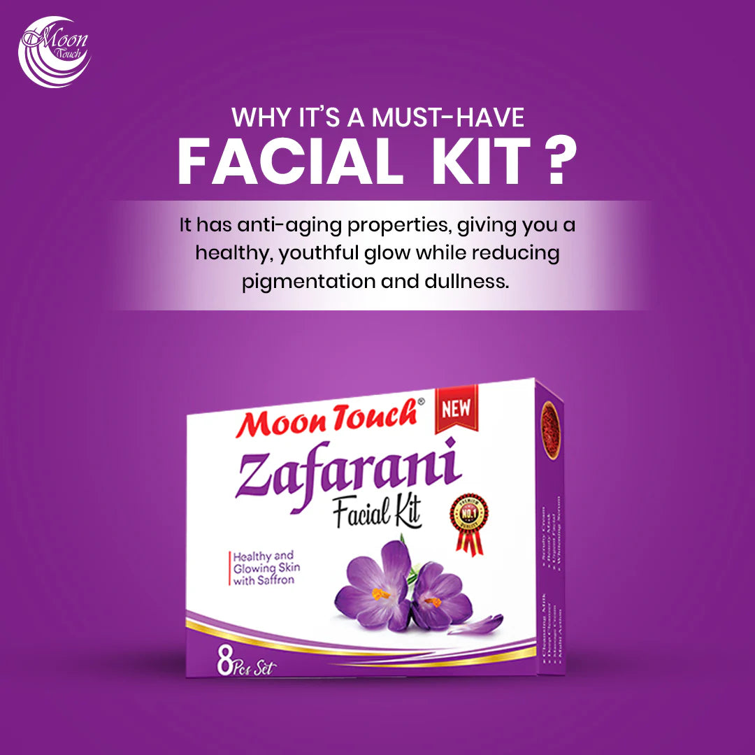 Moon Touch Zafarani Facial Kit | Premium 8-Piece Saffron Skin Whitening & Anti-Aging Set