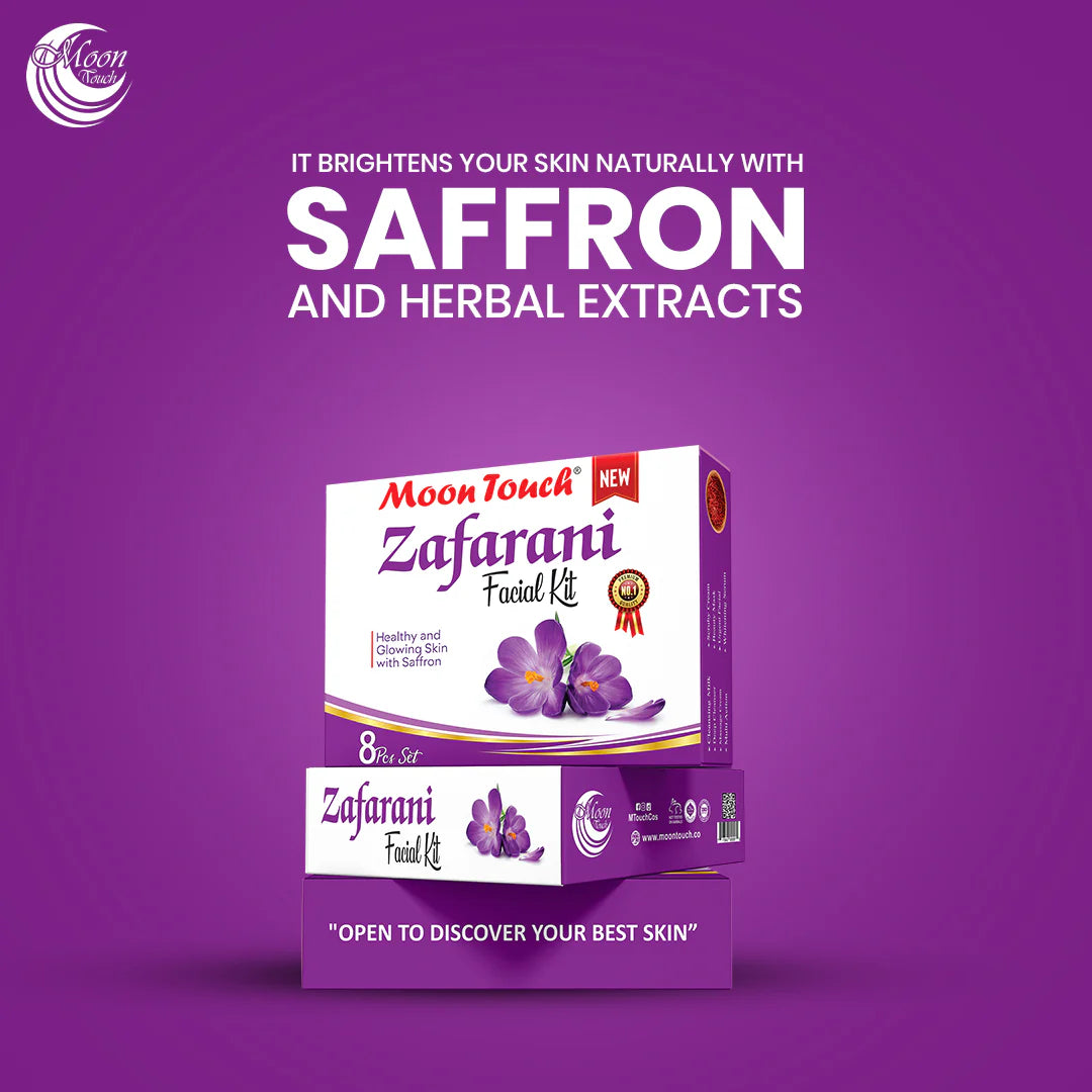 Moon Touch Zafarani Facial Kit | Premium 8-Piece Saffron Skin Whitening & Anti-Aging Set